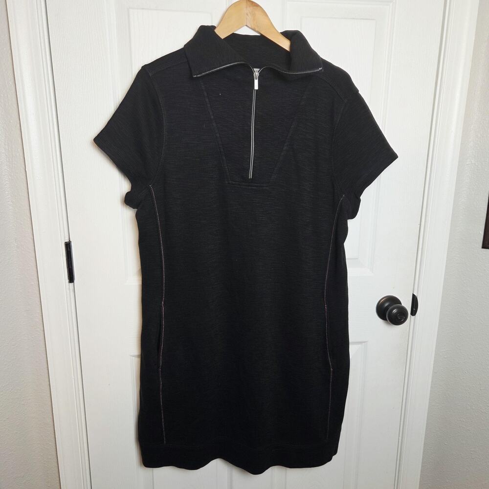 Tommy Bahama Dress XL Heather Black Tobago Bay 1/4 Zip Short T-Shirt Pockets